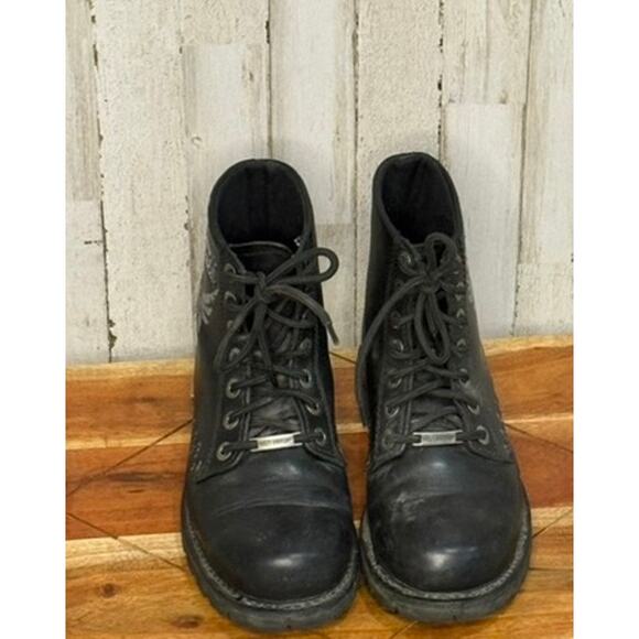 Harley-Davidson Women's Black Leather Biker Boots‎ Size 8 - Picture 6 of 6